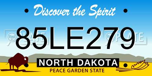 85LE279 North Dakota License Plate