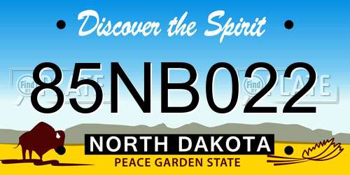 85NB022 North Dakota License Plate