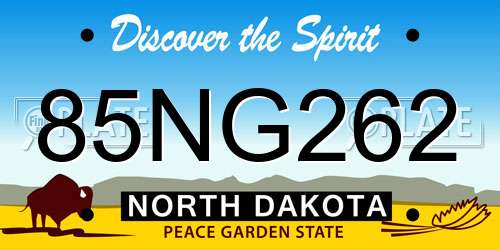 85NG262 North Dakota License Plate