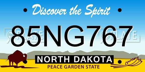 85NG767 North Dakota License Plate