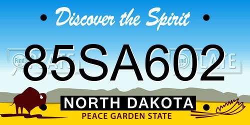 85SA602 North Dakota License Plate