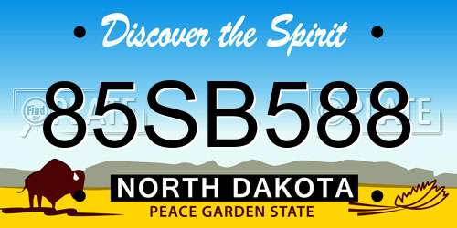 85SB588 North Dakota License Plate