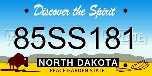 85SS181 North Dakota License Plate