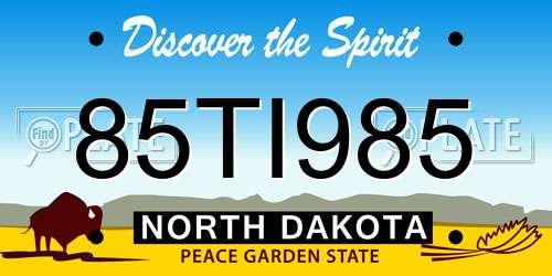 85TI985 North Dakota License Plate