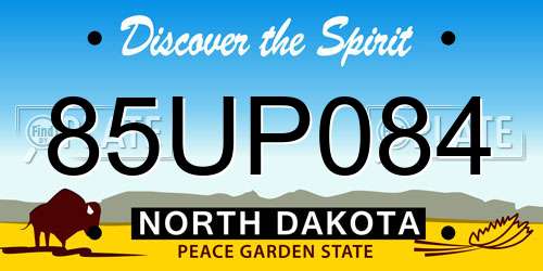 85UP084 North Dakota License Plate