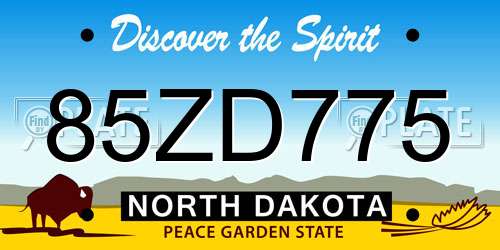 85ZD775 North Dakota License Plate