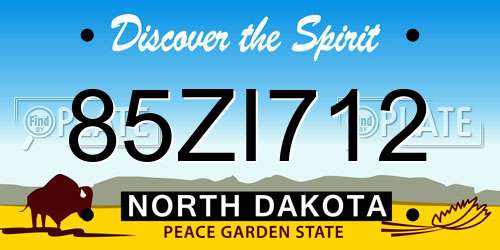 85ZI712 North Dakota License Plate