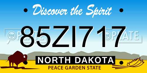 85ZI717 North Dakota License Plate