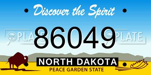 86049 North Dakota License Plate