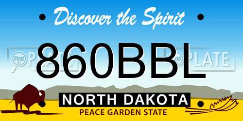 860BBL North Dakota License Plate
