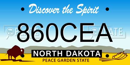 860CEA North Dakota License Plate