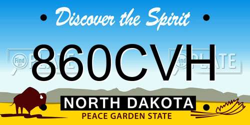860CVH North Dakota License Plate