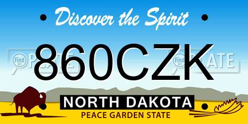 860CZK North Dakota License Plate