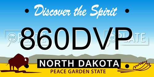 860DVP North Dakota License Plate