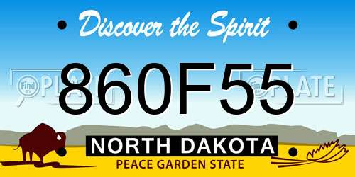 860F55 North Dakota License Plate