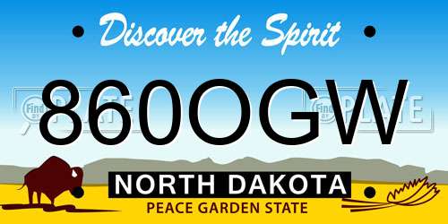 860OGW North Dakota License Plate