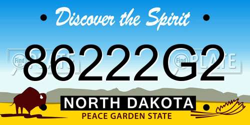 86222G2 North Dakota License Plate