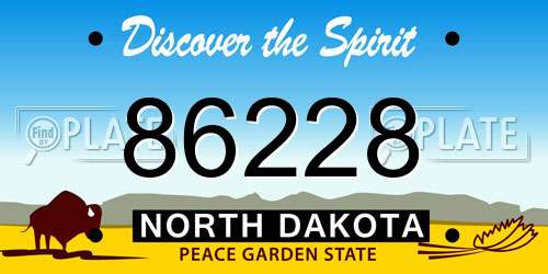 86228 North Dakota License Plate