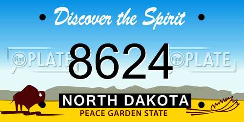 8624 North Dakota License Plate