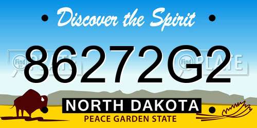 86272G2 North Dakota License Plate
