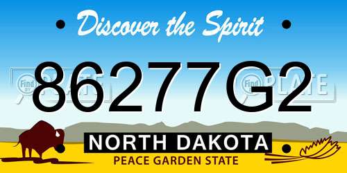 86277G2 North Dakota License Plate