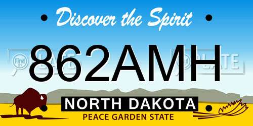 862AMH North Dakota License Plate