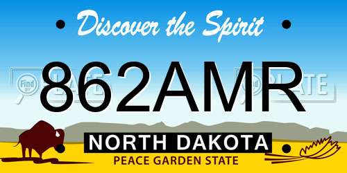 862AMR North Dakota License Plate