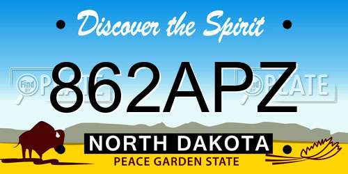 862APZ North Dakota License Plate