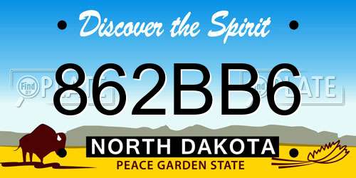 862BB6 North Dakota License Plate