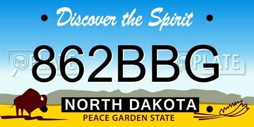 862BBG North Dakota License Plate