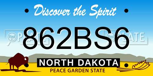 862BS6 North Dakota License Plate