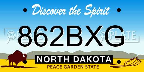 862BXG North Dakota License Plate