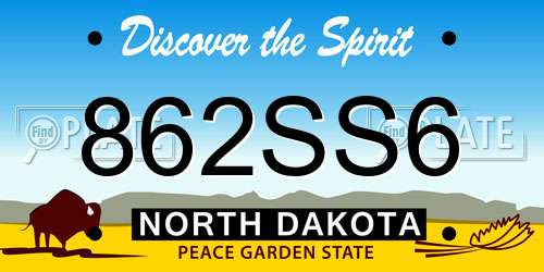 862SS6 North Dakota License Plate