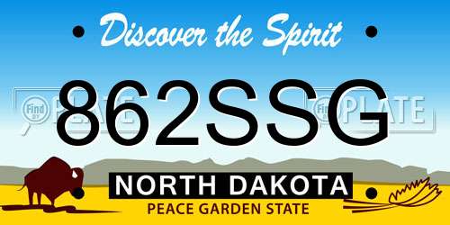 862SSG North Dakota License Plate