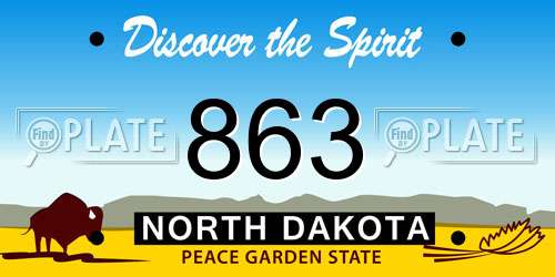 863 North Dakota License Plate