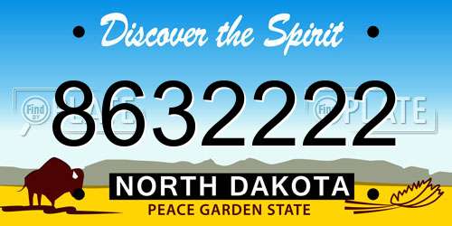 8632222 North Dakota License Plate