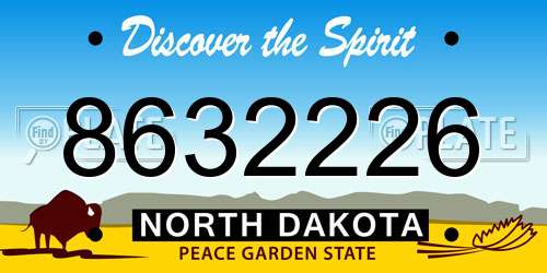 8632226 North Dakota License Plate