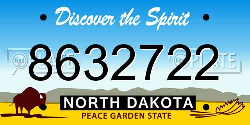 8632722 North Dakota License Plate
