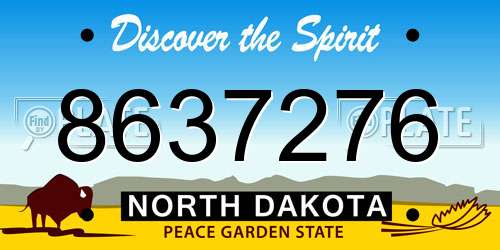 8637276 North Dakota License Plate