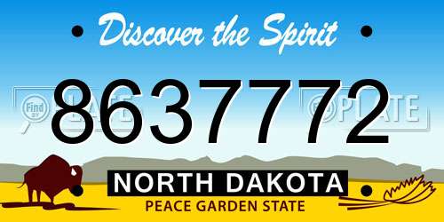 8637772 North Dakota License Plate
