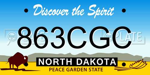 863CGC North Dakota License Plate