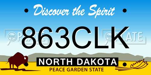 863CLK North Dakota License Plate