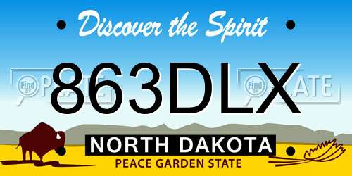 863DLX North Dakota License Plate