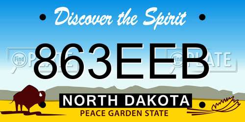 863EEB North Dakota License Plate