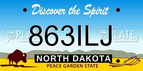 863ILJ North Dakota License Plate