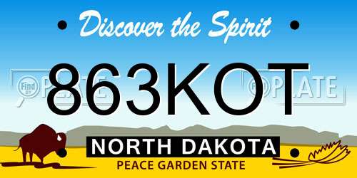 863KOT North Dakota License Plate