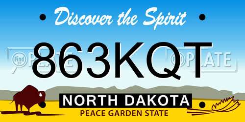 863KQT North Dakota License Plate