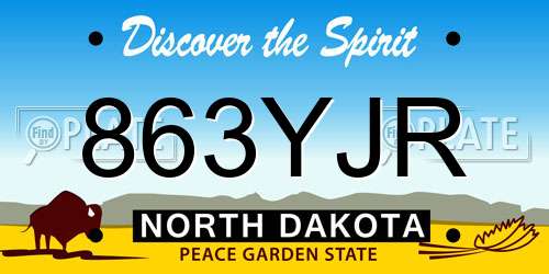 863YJR North Dakota License Plate