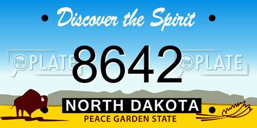 8642 North Dakota License Plate