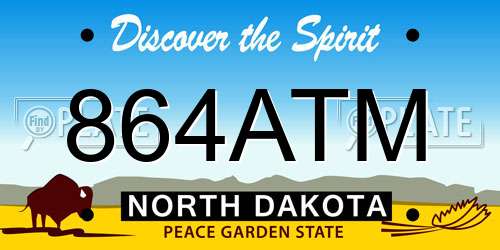 864ATM North Dakota License Plate